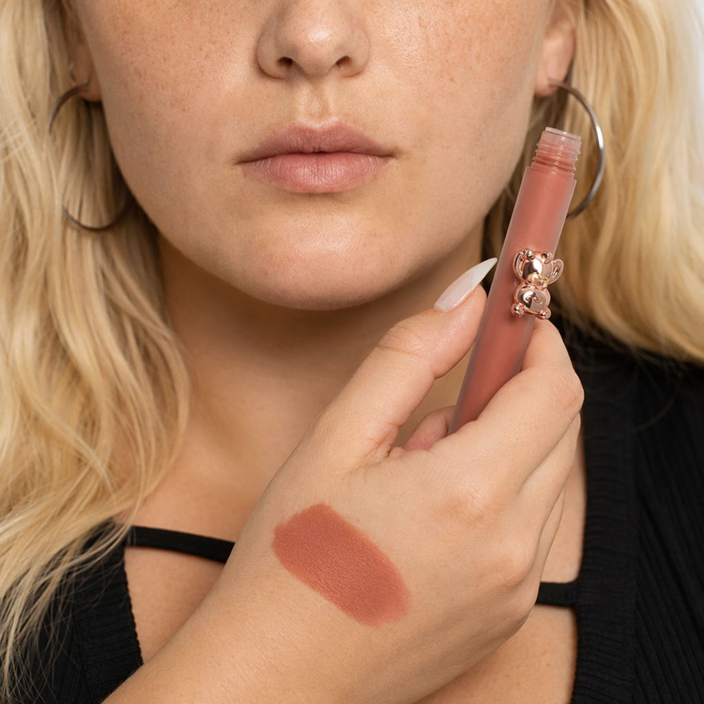 Matte Velvet Bear Liquid Lipstick in Adorable Rose Gold Packaging 1