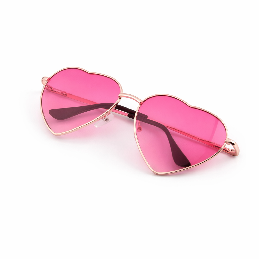 Chic Heart Shaped Aviator Sunglasses in Various Colors Pink