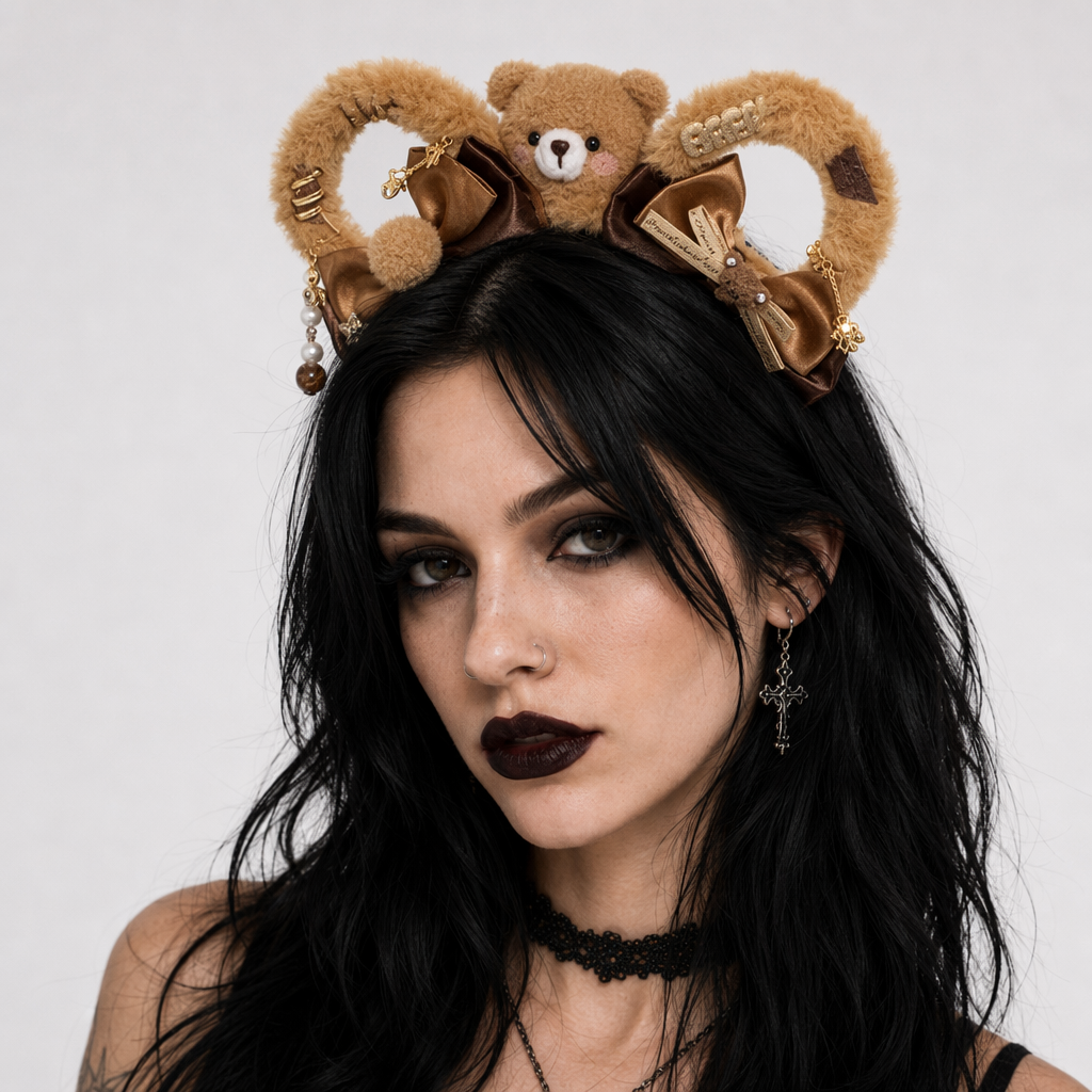 Lolita Bear Headband for Kawaii Cosplay Sweet Baby Ears Products Brown