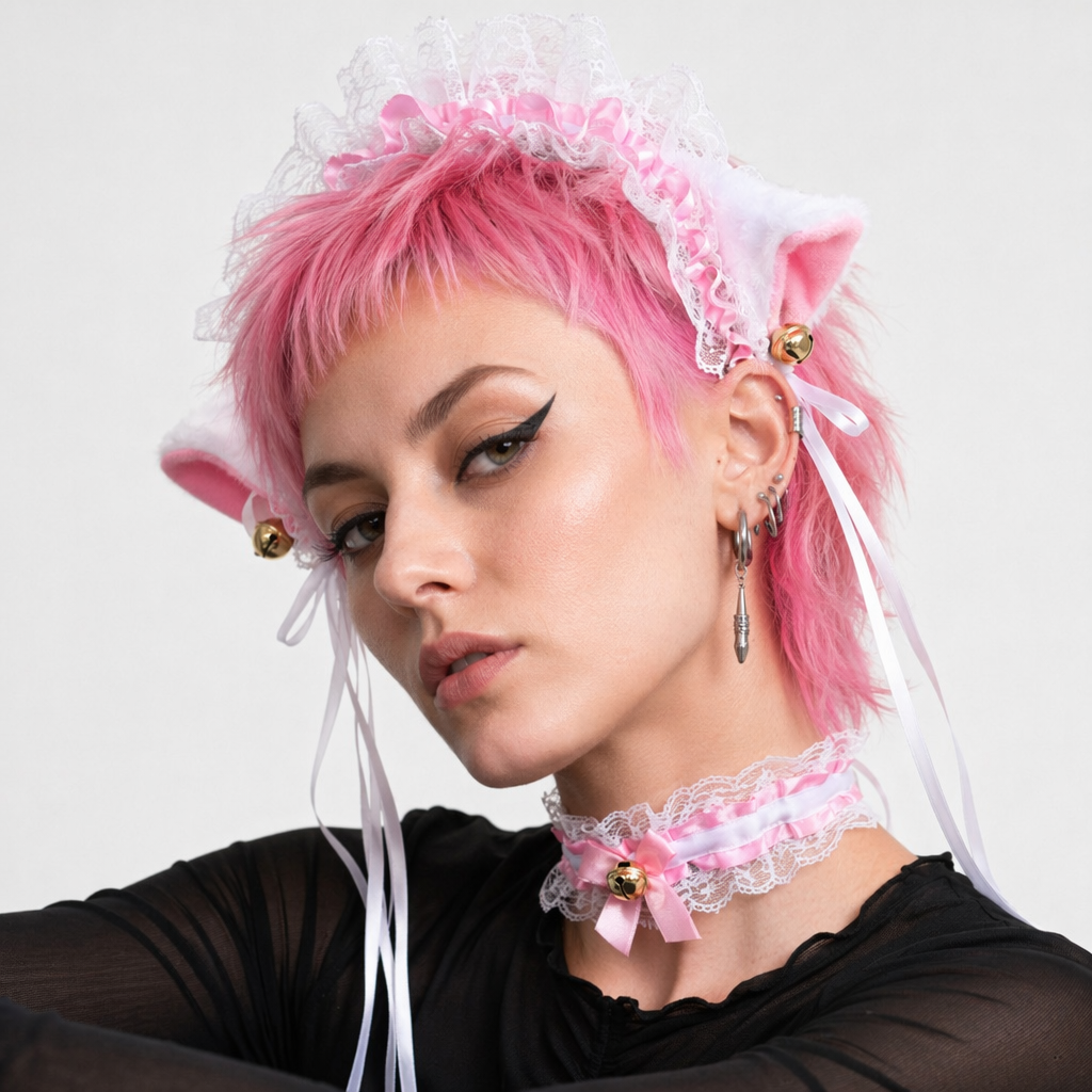 Neko Kitty Cat Complete Set with Headband, Collar, and Bracelets 1