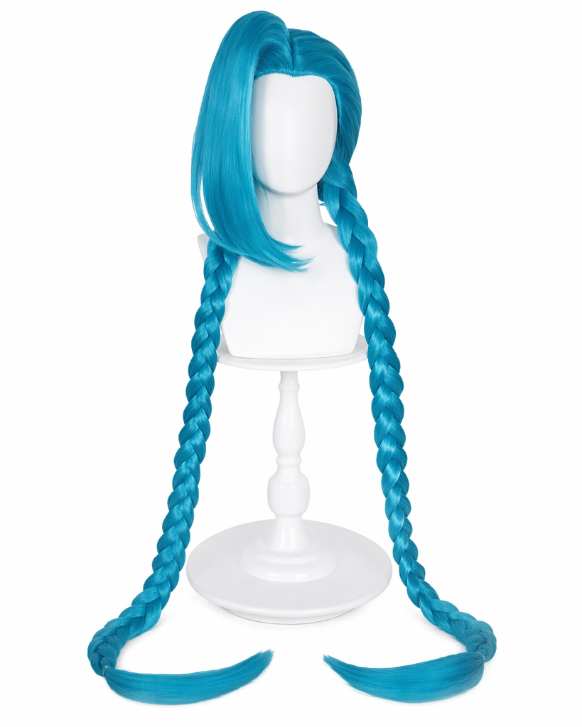 Arcane League of Legends Jinx Cosplay Blue Braid Wig 120cm long Jinx