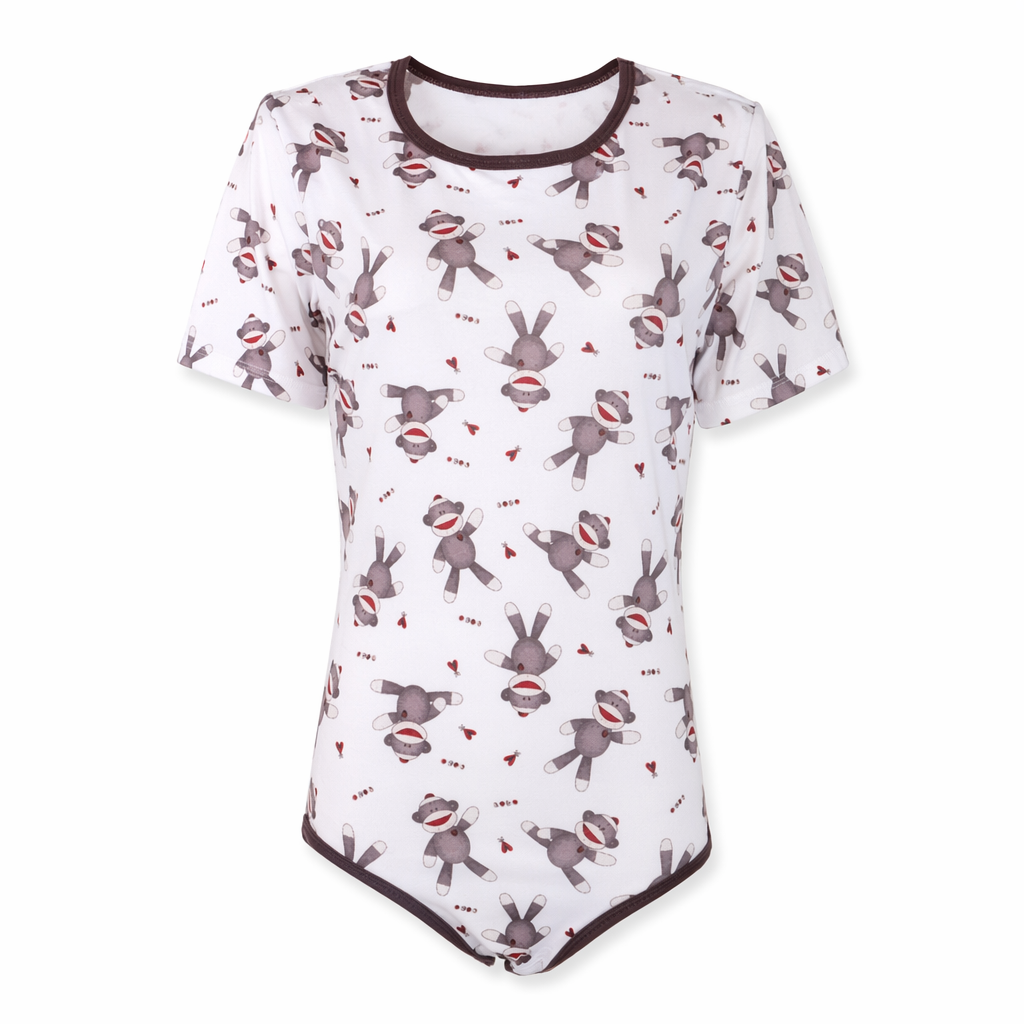 Adorable Unisex Sock Monkey Onesie for Kids and Adults L