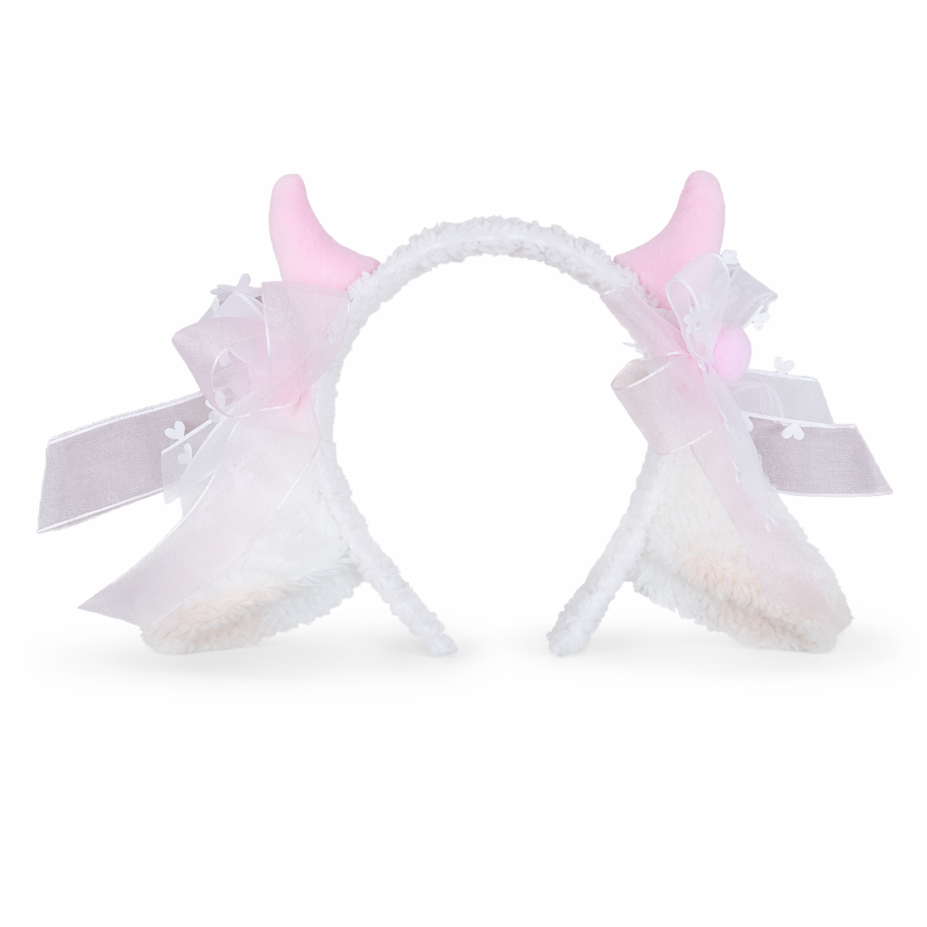 Fluffy Sheep-Inspired Headbands for a Cute Style Boost Pink Horns