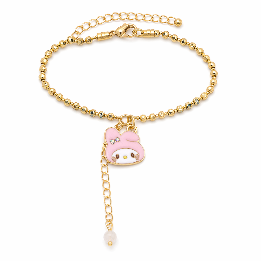 Kawaii Beaded Bracelets Inspired by Sanrio Characters Pink Chain Melody