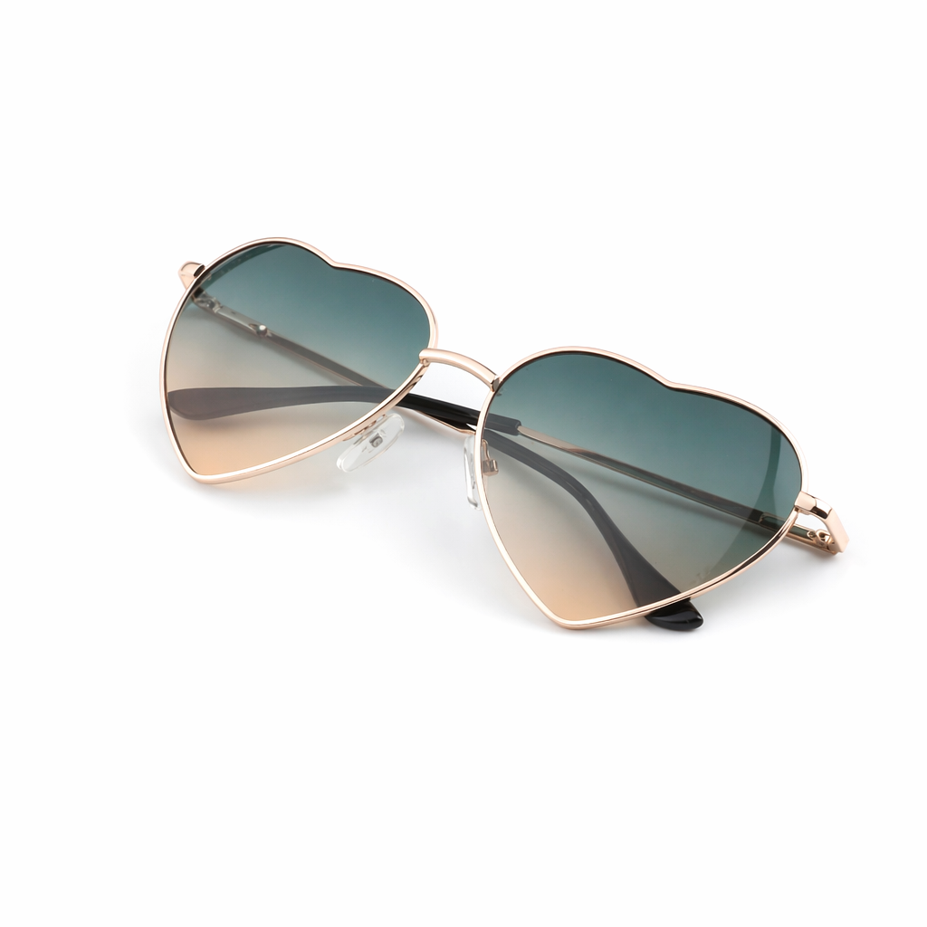 Chic Heart Shaped Aviator Sunglasses in Various Colors Gray Gradient