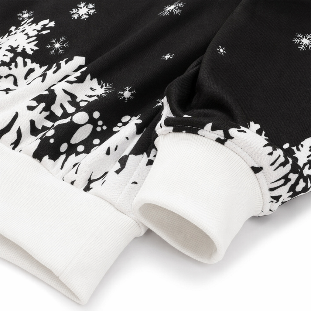Cable Knit Off-the-Shoulder Santa Sweater for Cozy Holiday Style Black