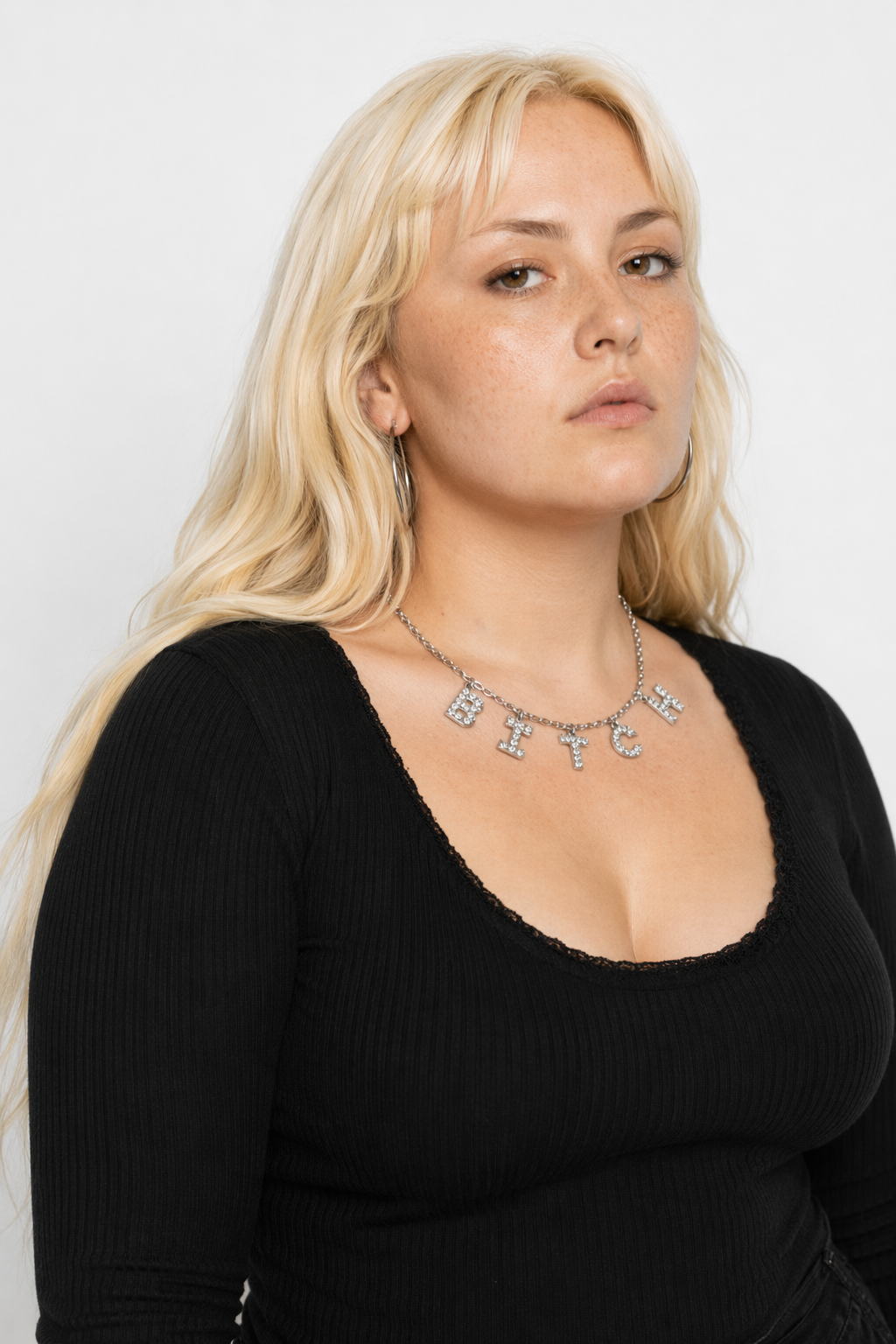 Dazzling Daddy Necklace with Sparkling Rhinestones BITCH