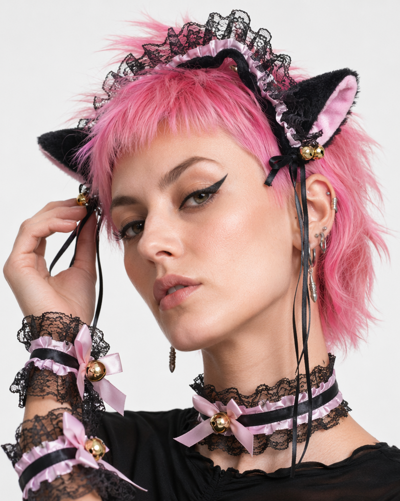 Neko Kitty Cat Complete Set with Headband, Collar, and Bracelets 8