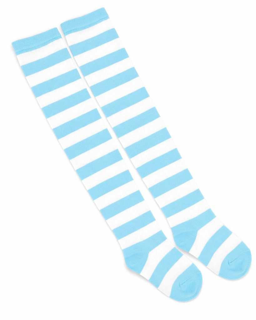 Thigh High Lolita Style Socks with Quality Elastic Comfort Blue