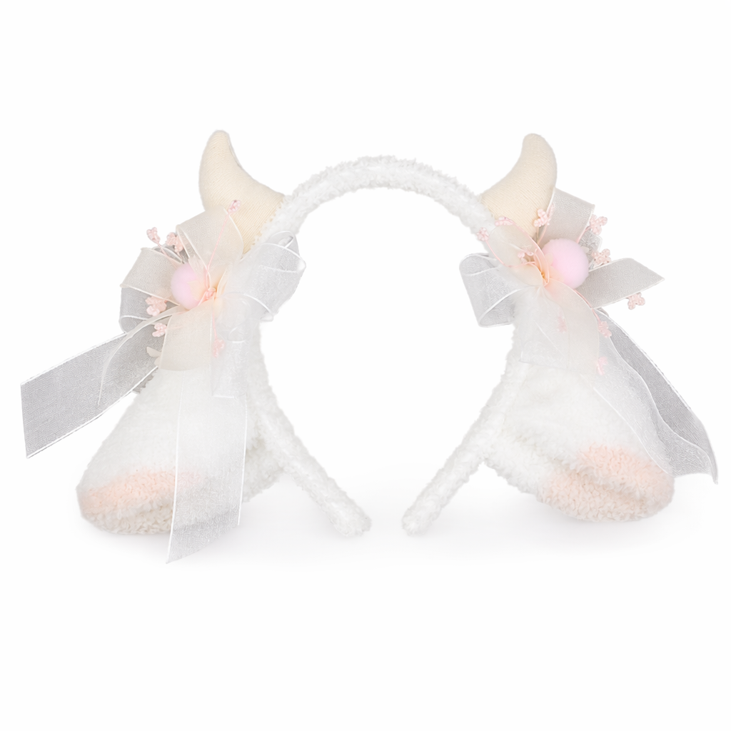 Fluffy Sheep-Inspired Headbands for a Cute Style Boost Beige Horns