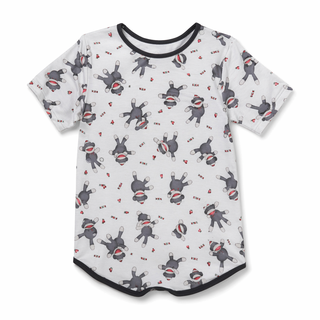Adorable Unisex Sock Monkey Onesie for Kids and Adults S