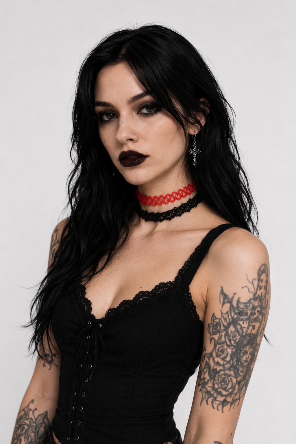 Classic 90s Inspired Choker Necklace in Various Colors Red