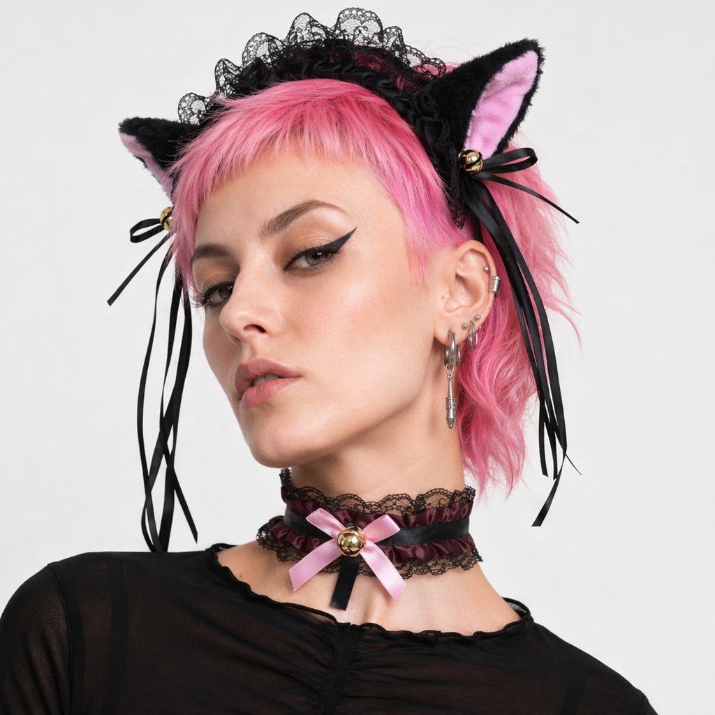 Neko Kitty Cat Complete Set with Headband, Collar, and Bracelets 13