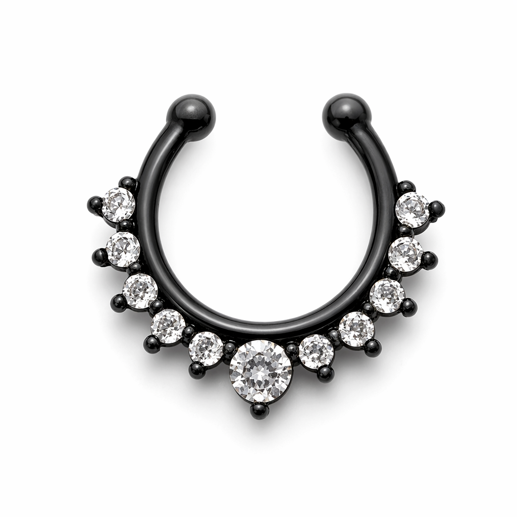Realistic Septum Nose Rings for a Stylish Piercing Look Black