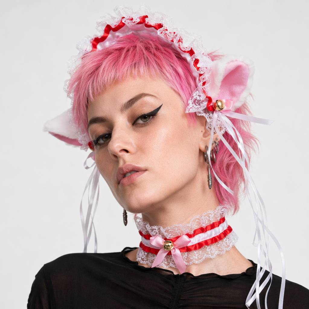 Neko Kitty Cat Complete Set with Headband, Collar, and Bracelets 3
