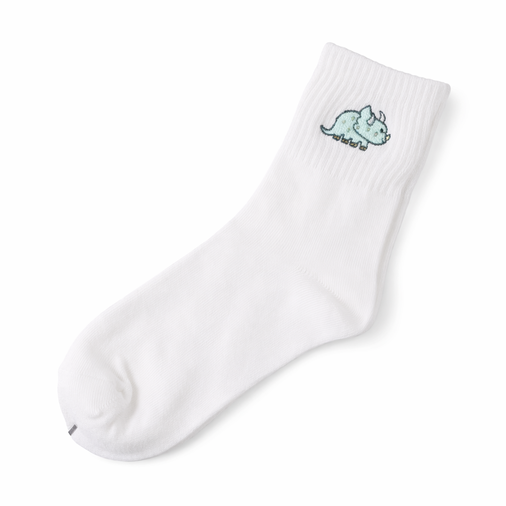 Adorable Kawaii Baby Dinosaur Socks for Cute Style White DInosaur