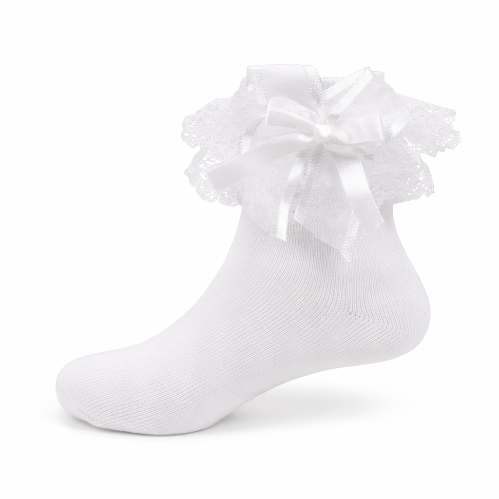 Kawaii Ruffled Trim Ankle Socks for a Cute Fashion Boost White