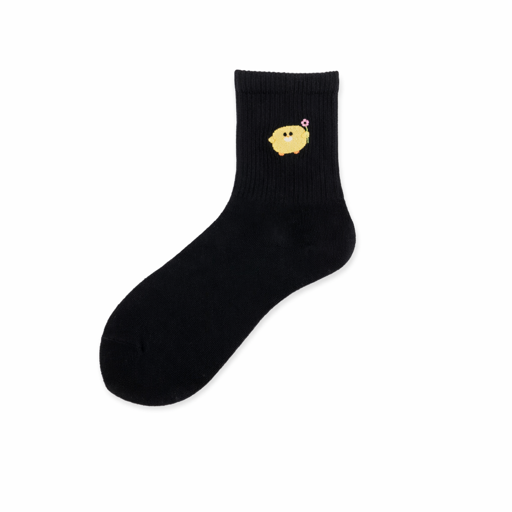 Adorable Kawaii Baby Dinosaur Socks for Cute Style Black Ducky