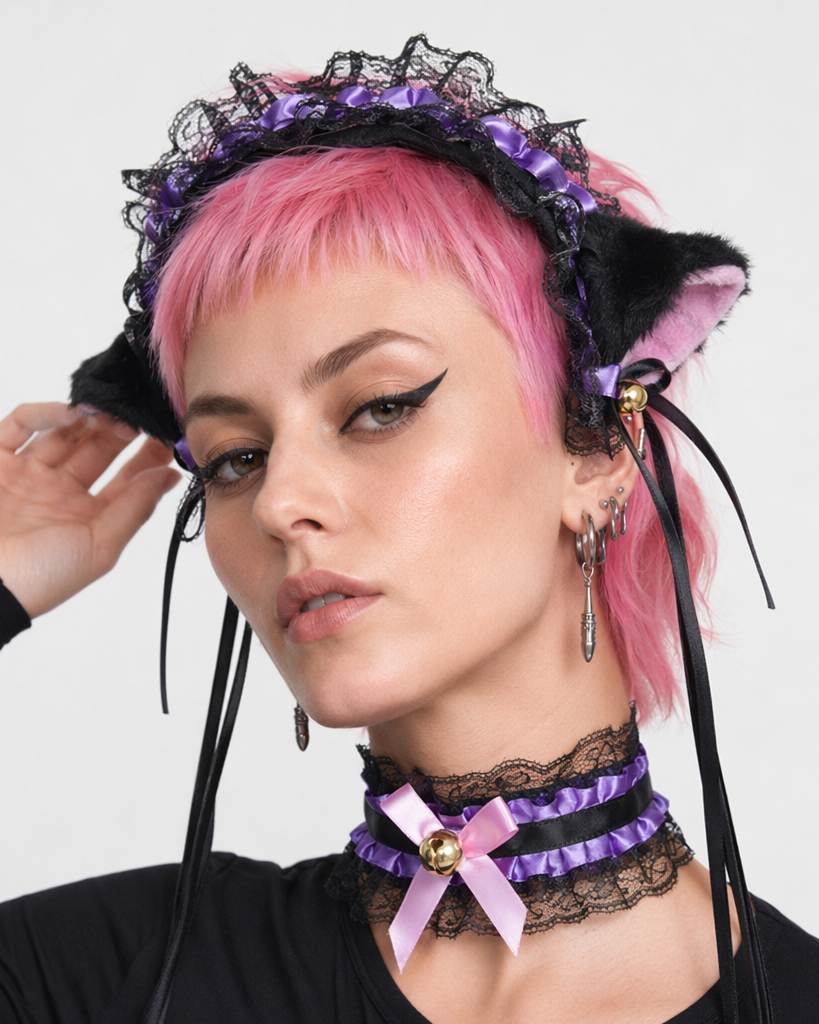 Neko Kitty Cat Complete Set with Headband, Collar, and Bracelets 12