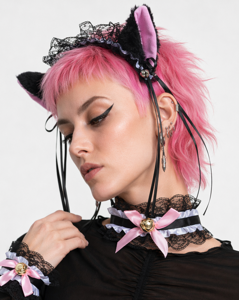 Neko Kitty Cat Complete Set with Headband, Collar, and Bracelets 7