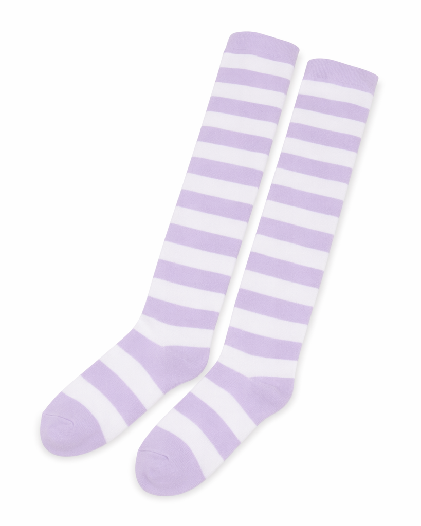 Thigh High Lolita Style Socks with Quality Elastic Comfort Purple