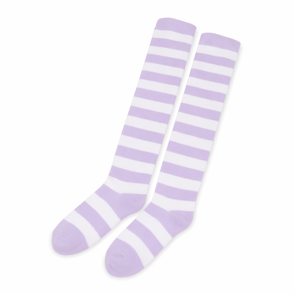 Thigh High Lolita Style Socks with Quality Elastic Comfort Purple