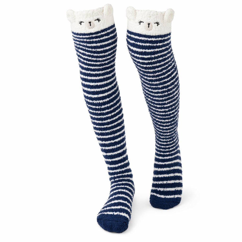 Cozy Furry Thigh High Stockings for Adults Default Title