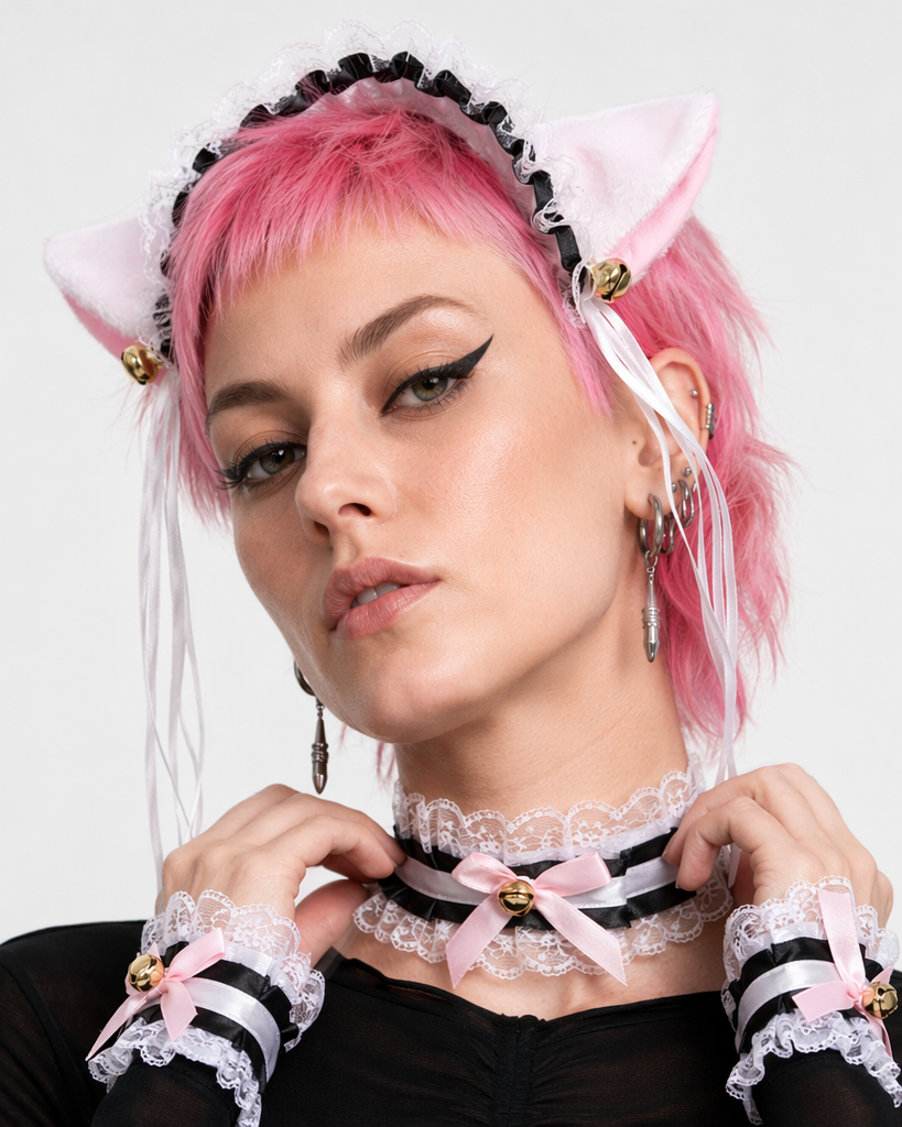 Neko Kitty Cat Complete Set with Headband, Collar, and Bracelets 2