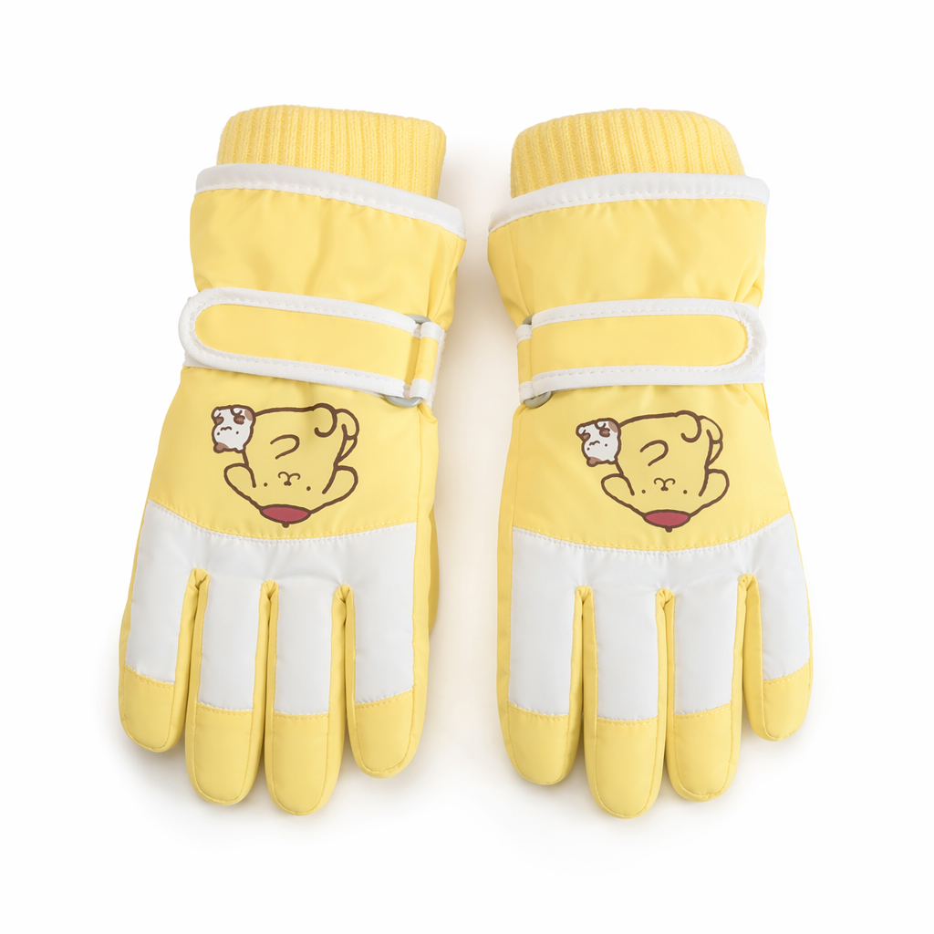 Cozy Kawaii Character Waterproof Gloves for Your Winter Wardrobe Yellow Pompompurin