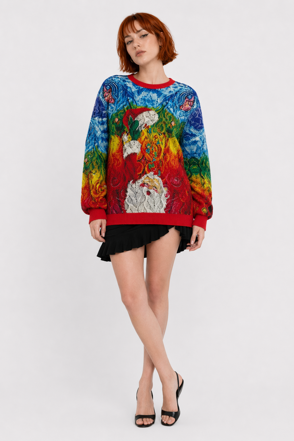 Cozy Christmas Crewneck Sweaters for Holiday Cheer Santa Van Gogh