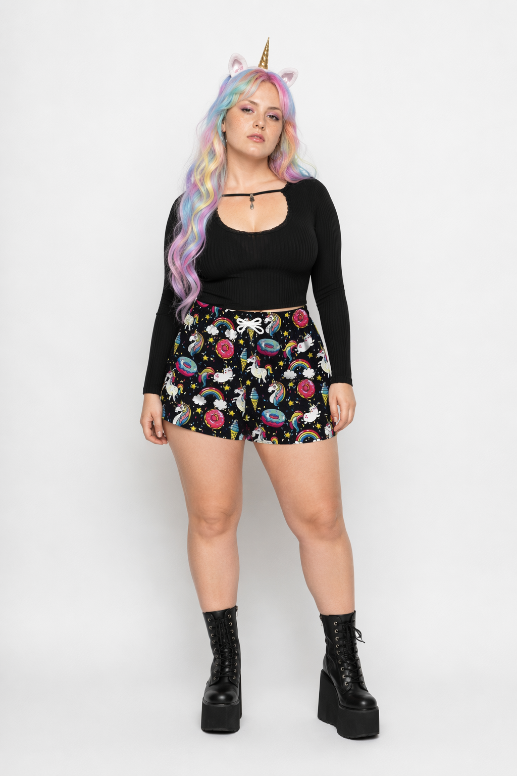 Rainbow Explosion Shorts for Summer Fun and Activities XL