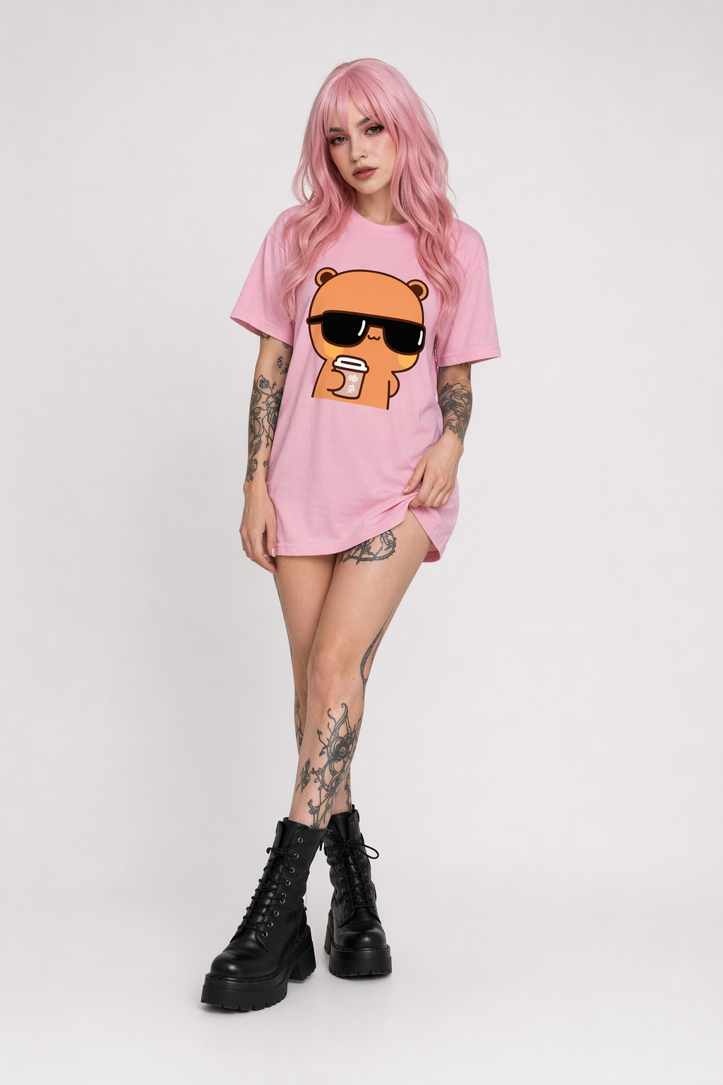 Cute Couple Dudu & Bubu Matching Shirts for Playful Couples 2400 Pink