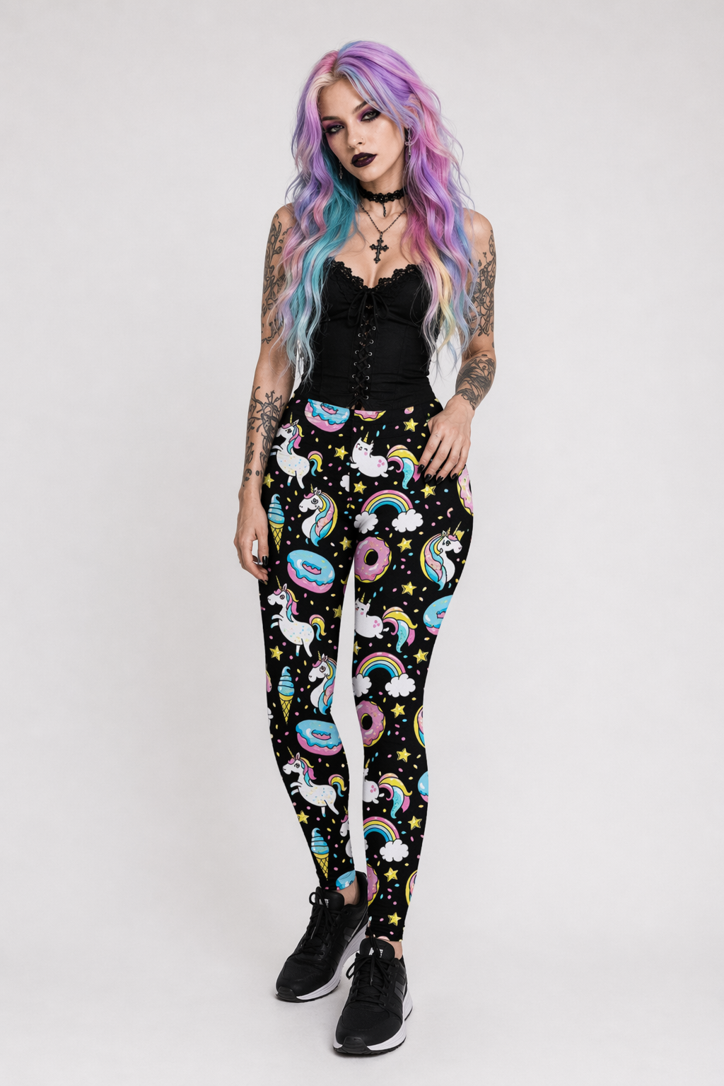 Unicorn Themed Plus Size Leggings in Vibrant Colors XL