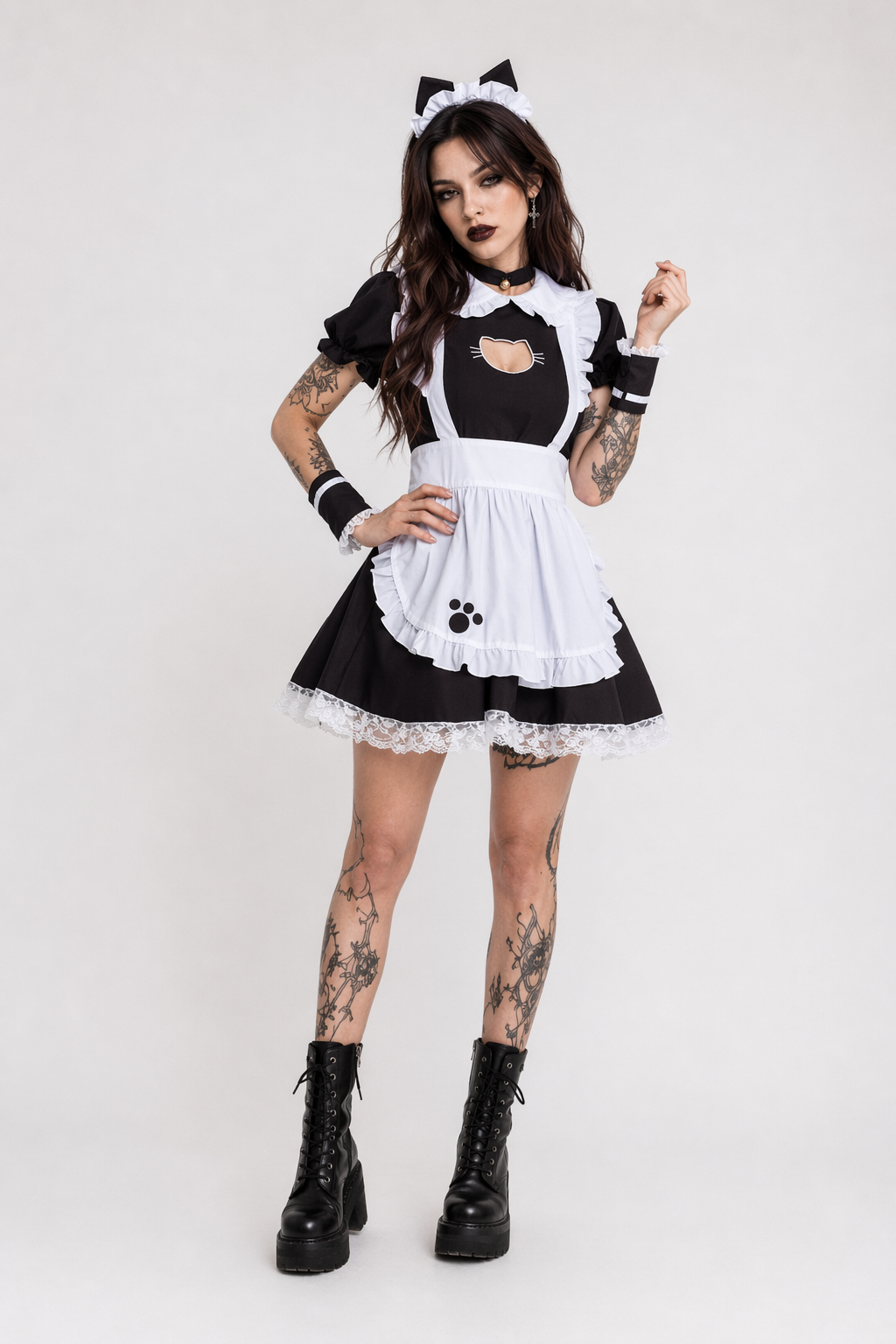 Sweet Maid Cafe Cosplay Outfit with 82cm Length for Cute Neko Coord L