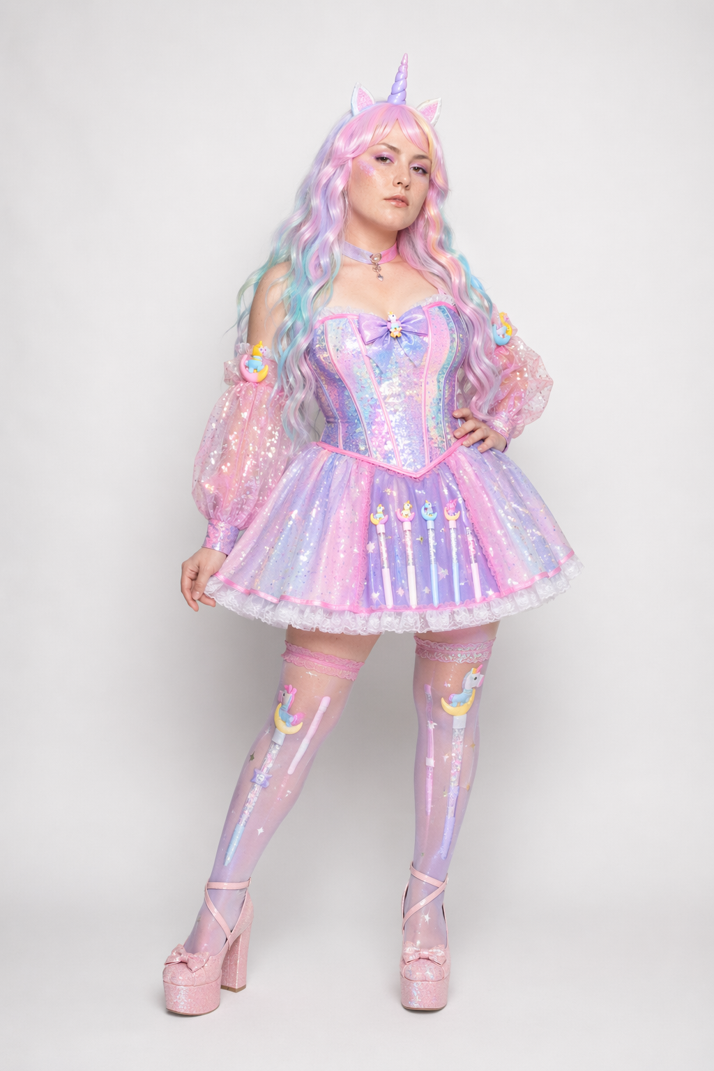 Pastel Unicorn Glitter Pens for Doodling and Display Set of all 3