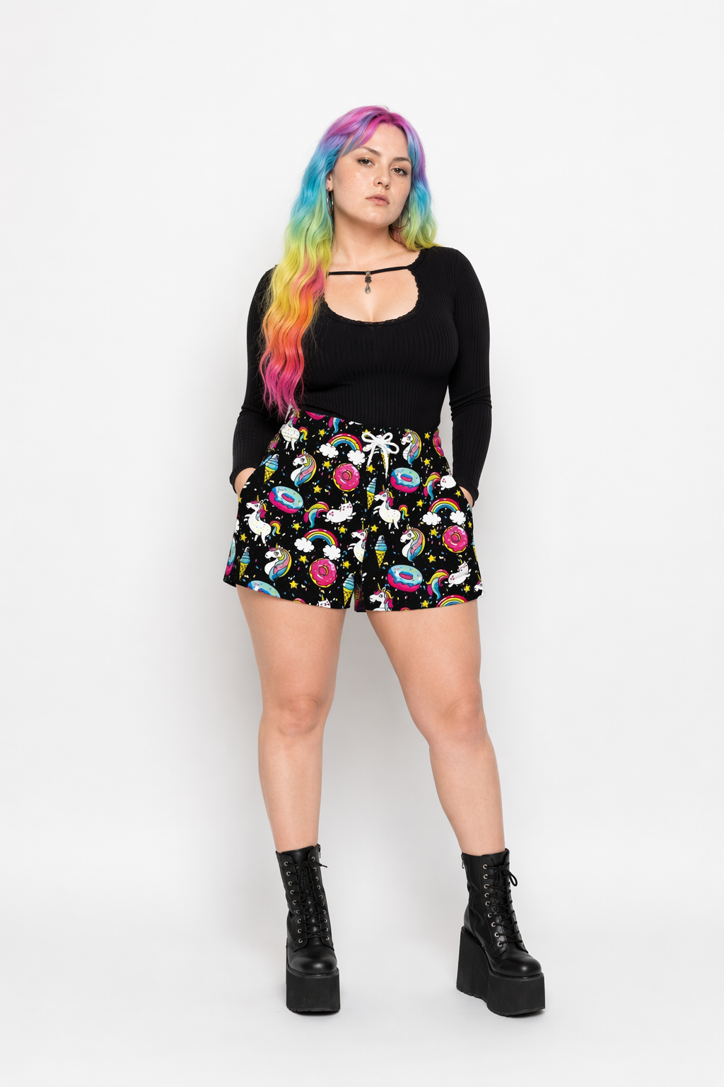 Rainbow Explosion Shorts for Summer Fun and Activities M