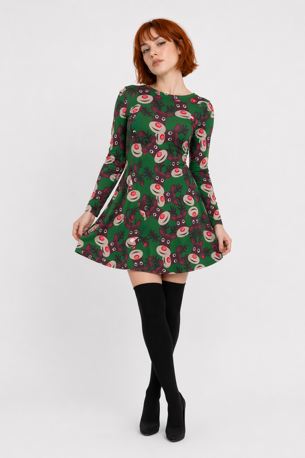 Festive Christmas Themed Dresses for Chic Holiday Style Green Santa