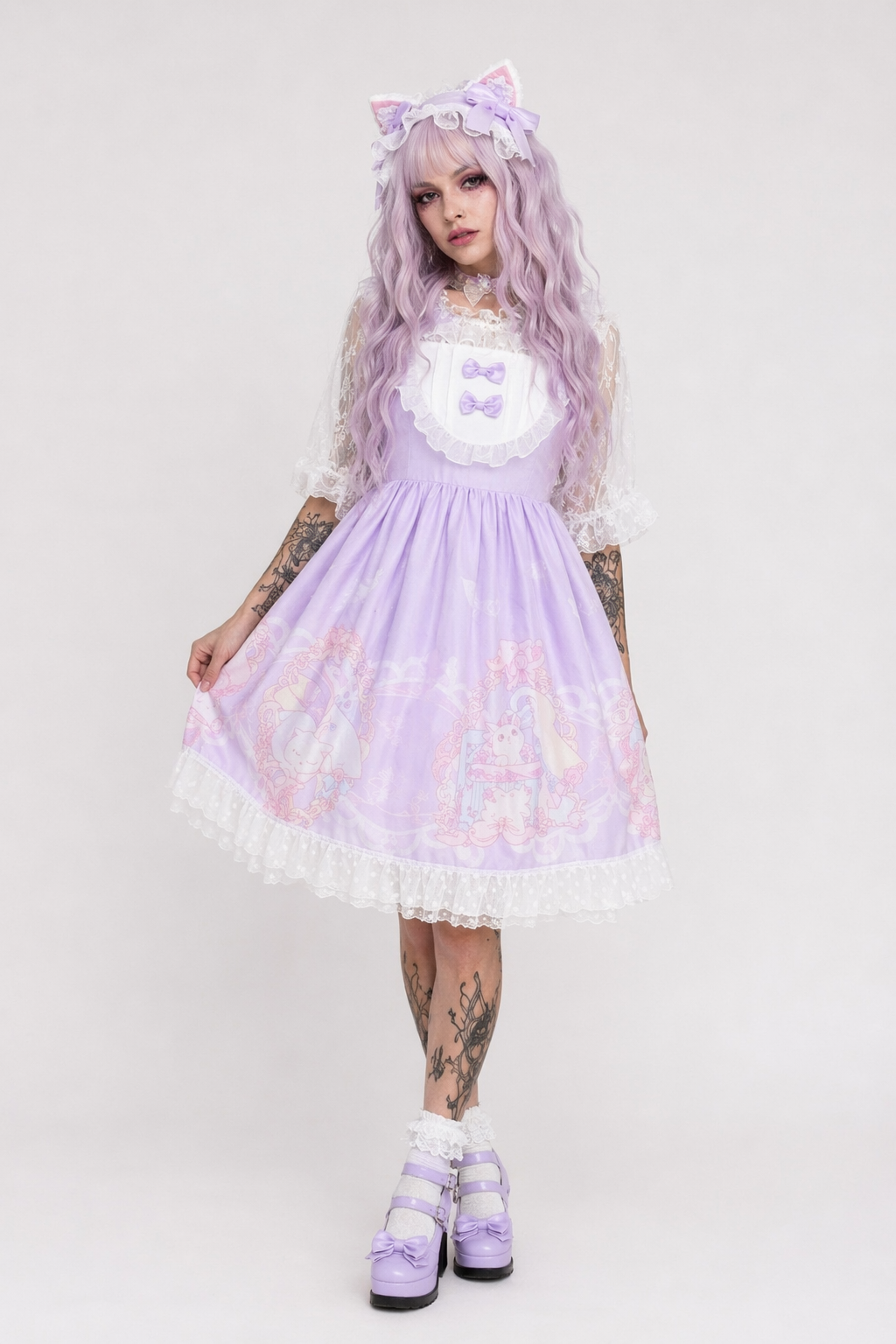 Fairy Kei Inspired Sweet Lolita Dress for Kawaii Princesses Purple Dress