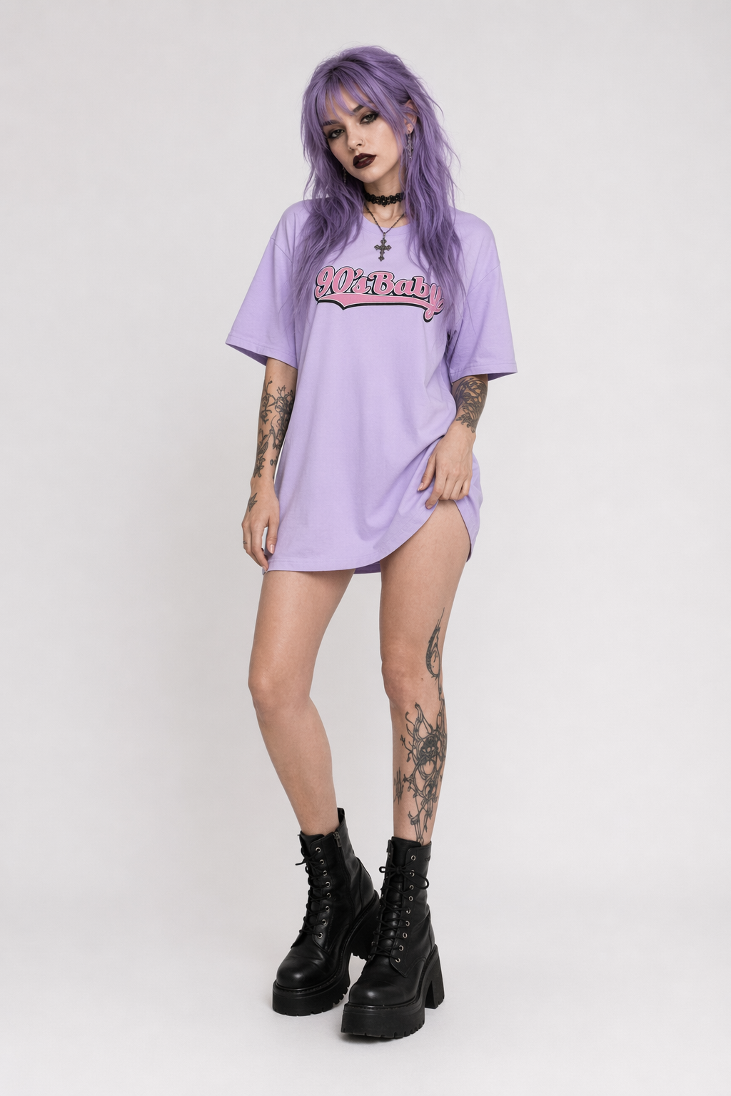 90s Oversized Tee for Ultimate Versatility and Style Lavender