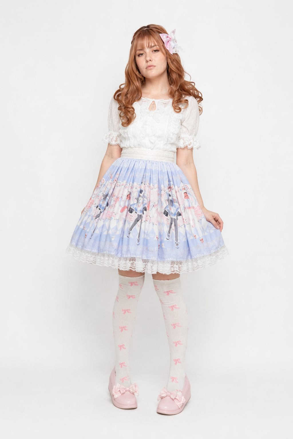 Pastel Anime Girl Lolita Skirt in Kawaii Fairy Kei Style M