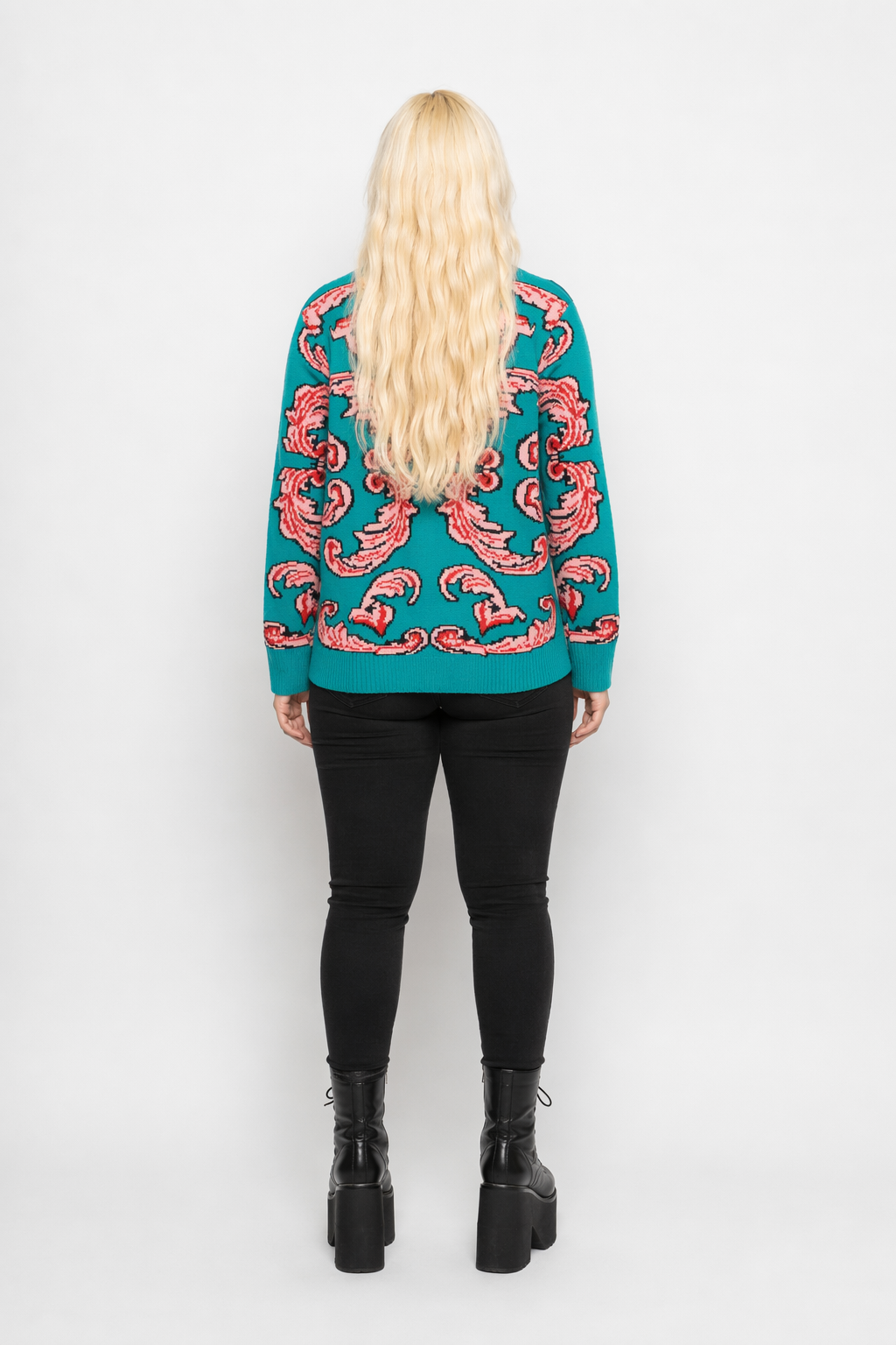 UFO Spaceship Inspired Knitted Crewneck Sweatshirt S