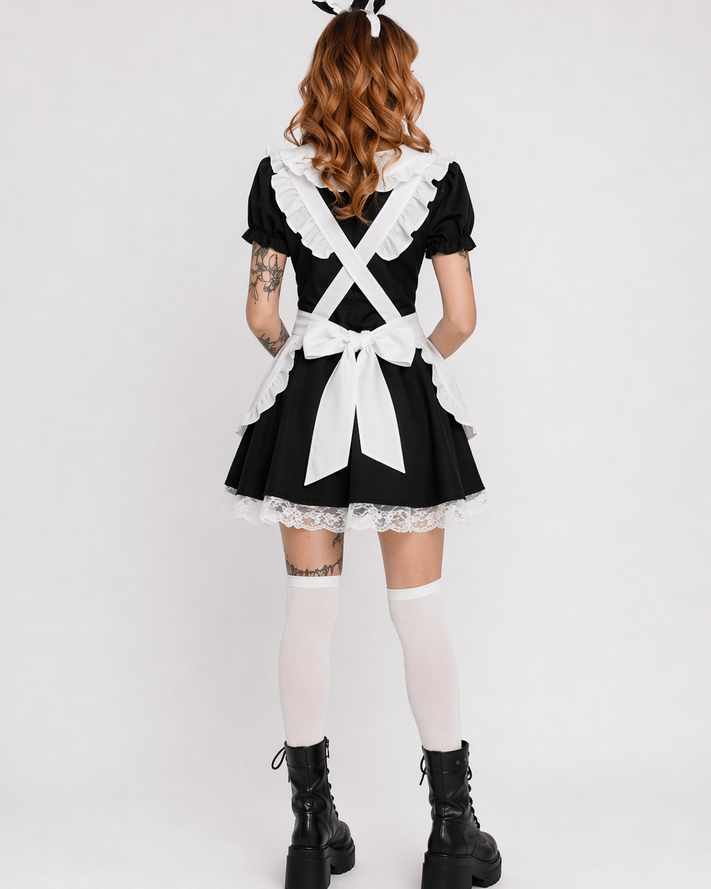 Kawaii Maid Cosplay Dress with Size Chart and Adorable Neko Twist XL