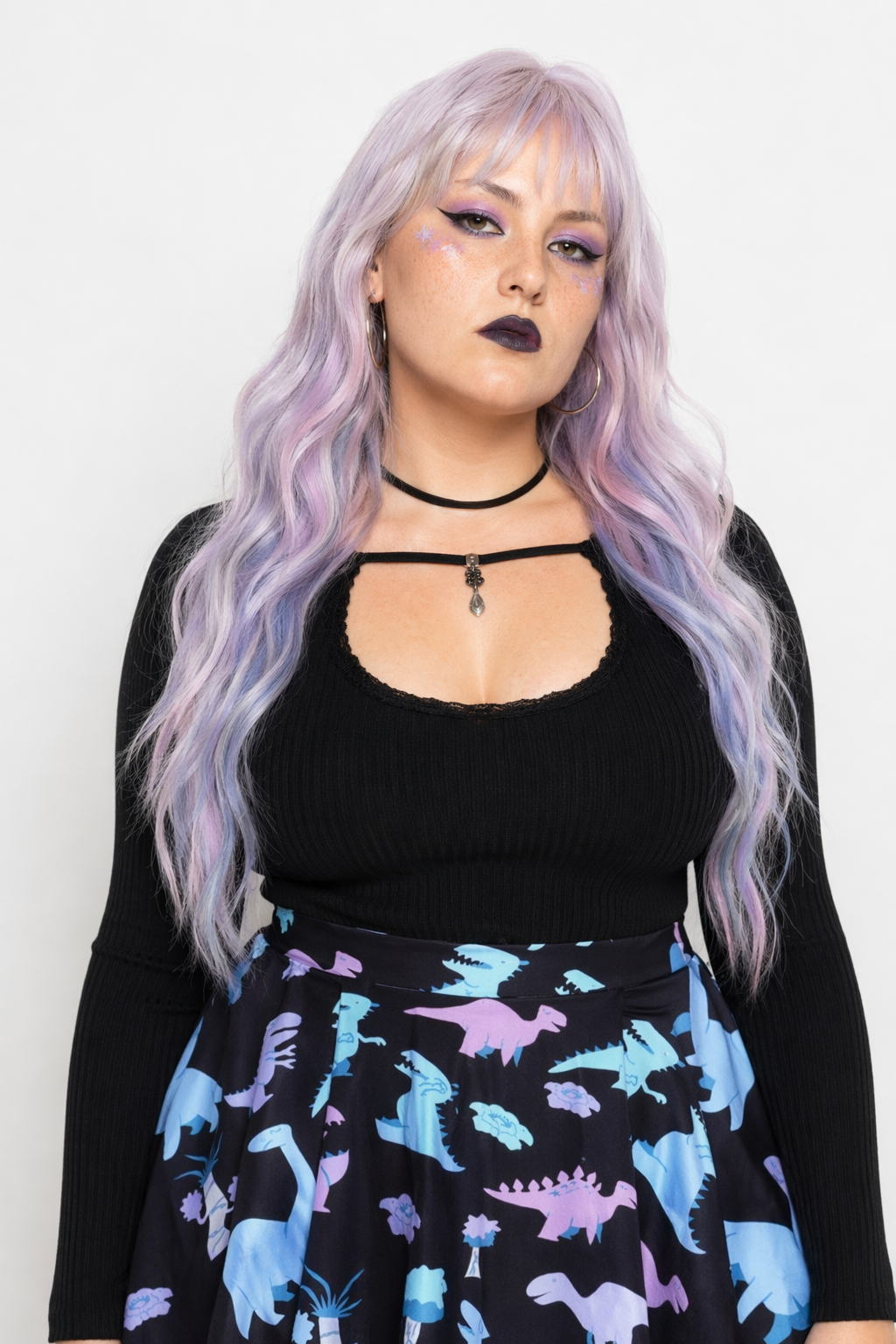 Pastel Goth Dinosaur Skirt for Cute Dino Princess Vibes 4XL