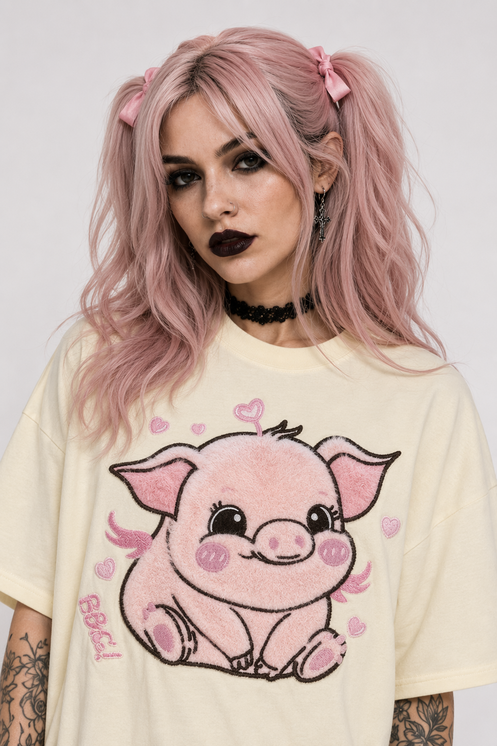 Happy Pig Fluffy Tee for Ultimate Cuteness Overload Apricot
