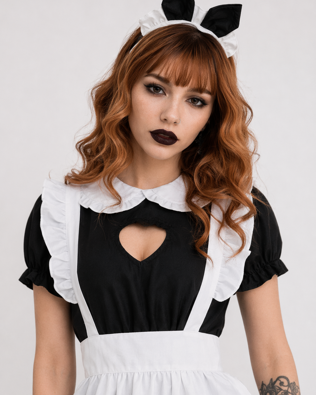 Kawaii Maid Cosplay Dress with Size Chart and Adorable Neko Twist M