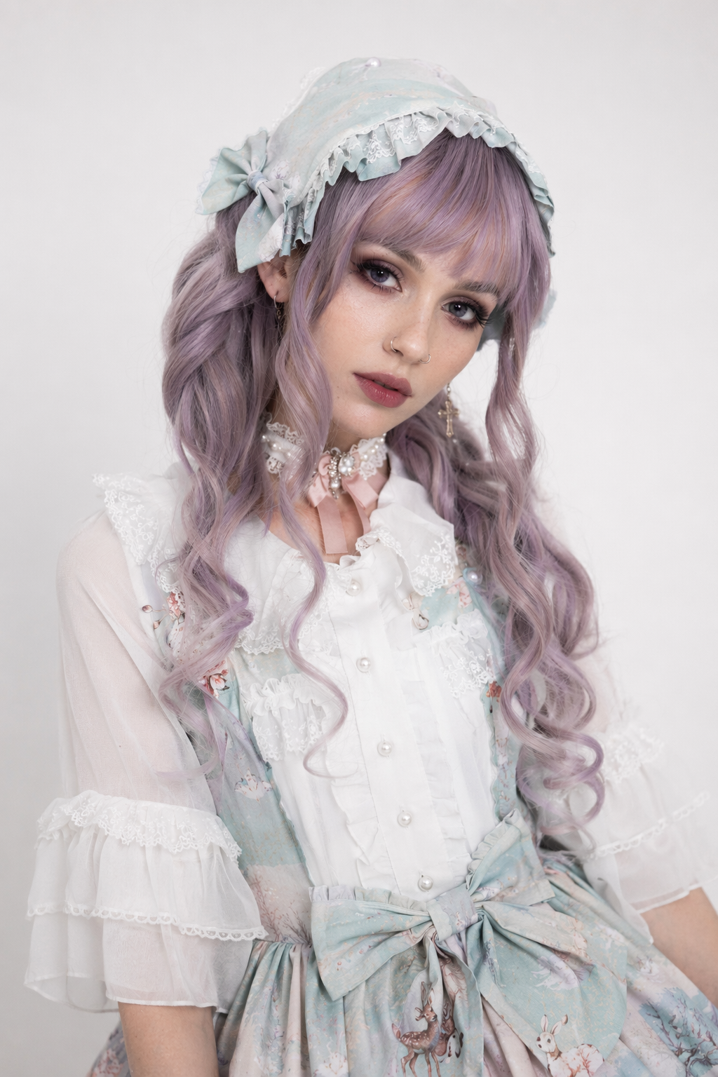 Fairy-Kei Forest Fairy Lolita Dress for Kawaii Princesses Greenish Blue