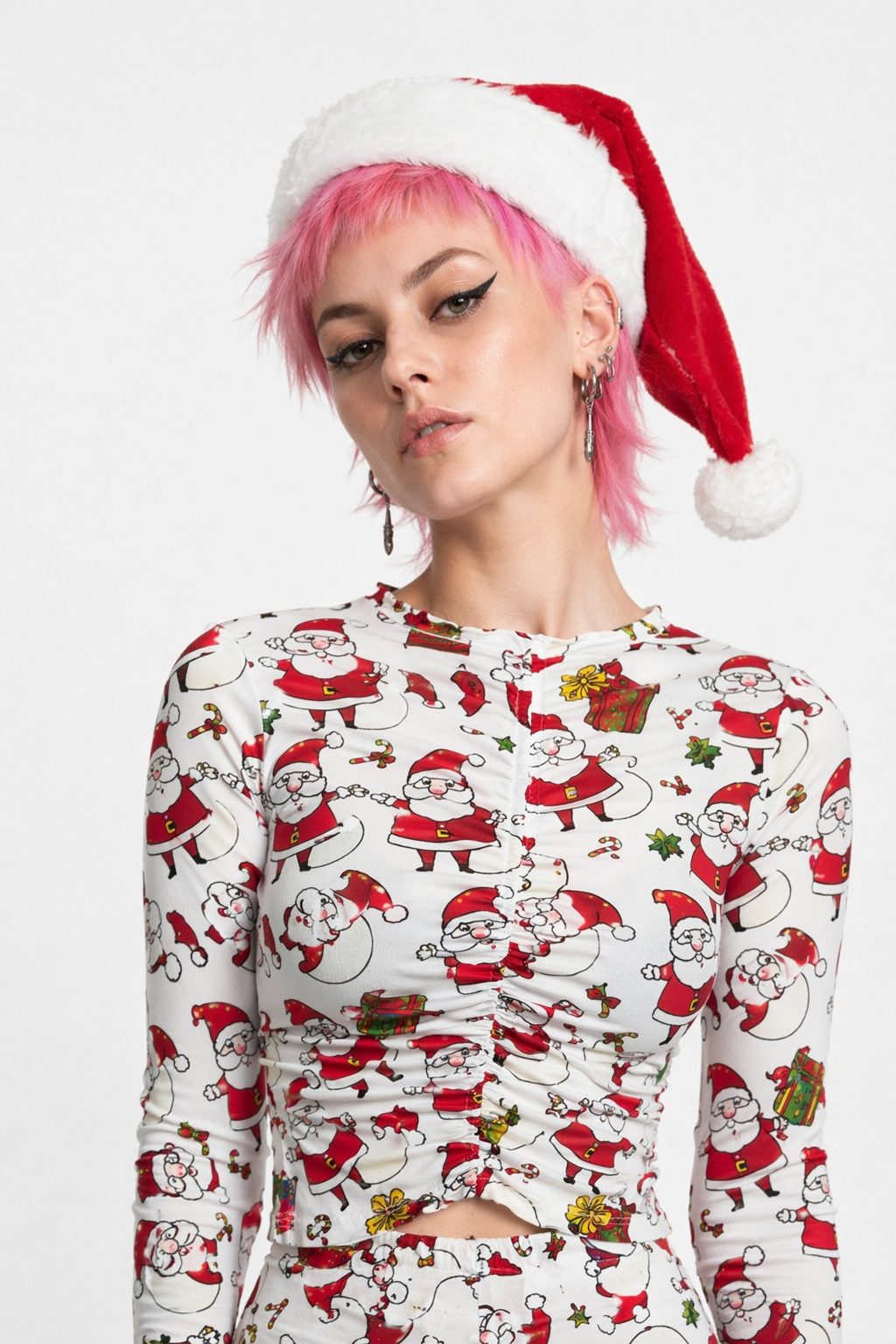 Vibrant Santa Claus Leggings for a Festive Holiday Look XL