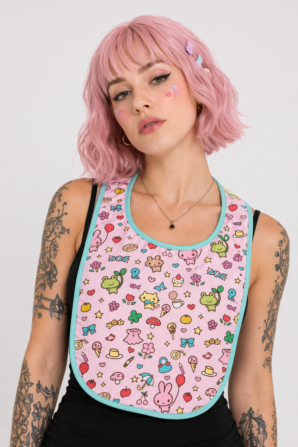 Kawaii Animal Pattern Adult Bib for Littlespace Fun Default Title
