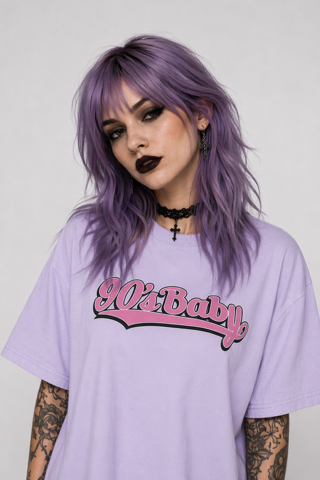 90s Oversized Tee for Ultimate Versatility and Style Lavender