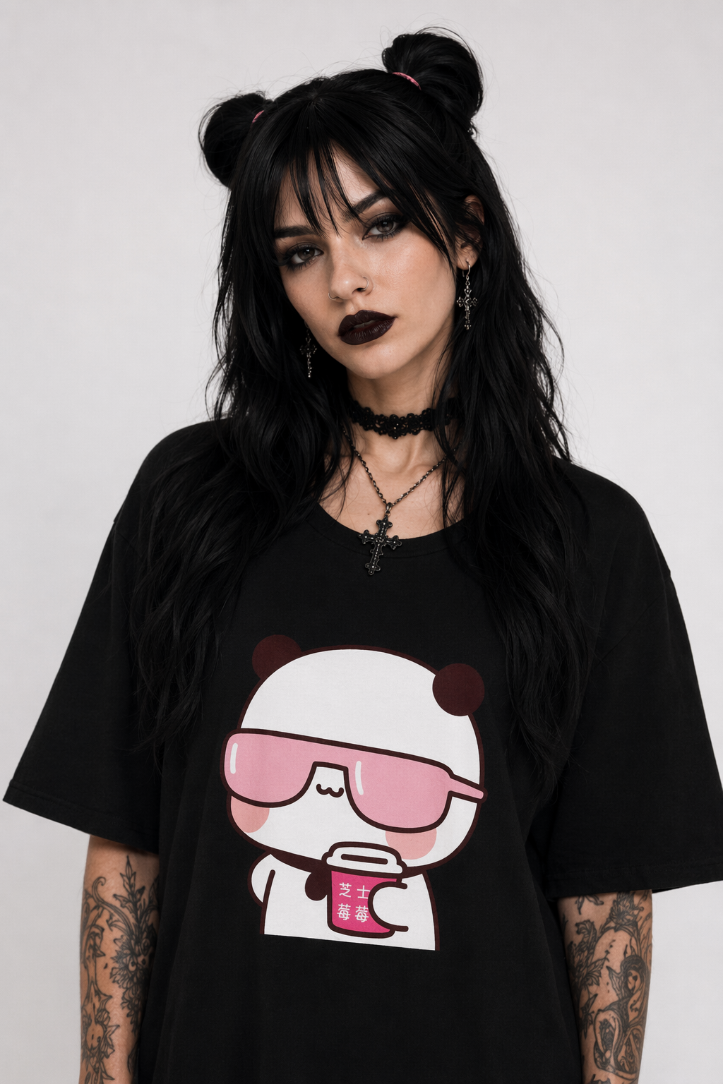 Cute Couple Dudu & Bubu Matching Shirts for Playful Couples 2399 Black